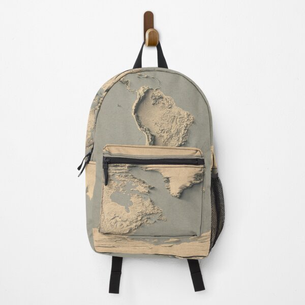 Item preview, World Map with Shaded Relief and Blue Oceans in Old Style Digitally Rendered designed and sold by ThinkAboutMaps.