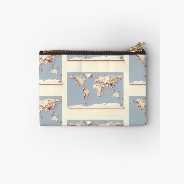Item preview, World Map with Shaded Relief and Blue Oceans Digitally Rendered designed and sold by ThinkAboutMaps.