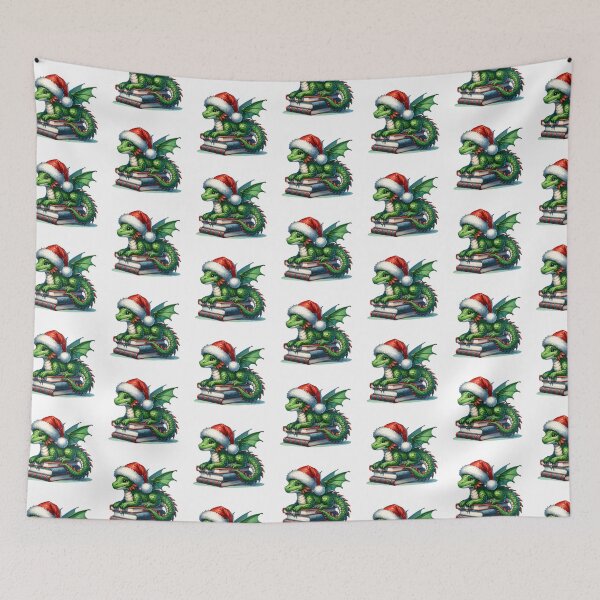 Item preview, Green Dragon Christmas And Books designed and sold by TheAnimalZ00.