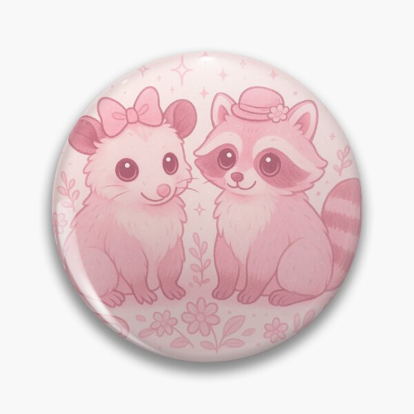 Item preview, Pink Possum and Raccoon Bumper Sticker Coquette Cottagecore designed and sold by InMyDragonEra.