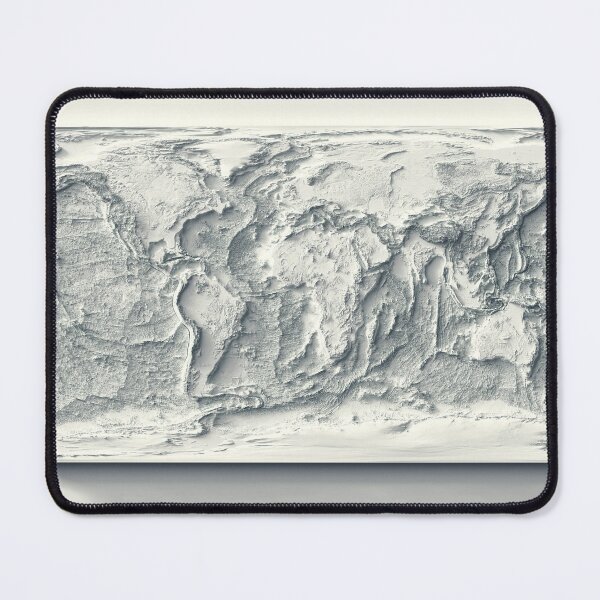 Item preview, Bathymetrical World Map with Shaded Relief Digitally Rendered designed and sold by ThinkAboutMaps.