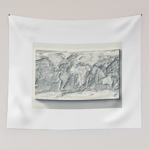 Item preview, Bathymetrical World Map with Shaded Relief Digitally Rendered designed and sold by ThinkAboutMaps.