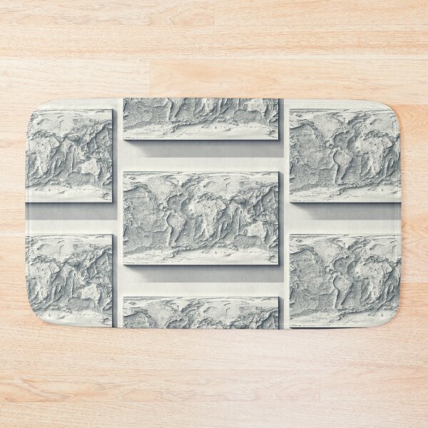 Item preview, Bathymetrical World Map with Shaded Relief Digitally Rendered designed and sold by ThinkAboutMaps.