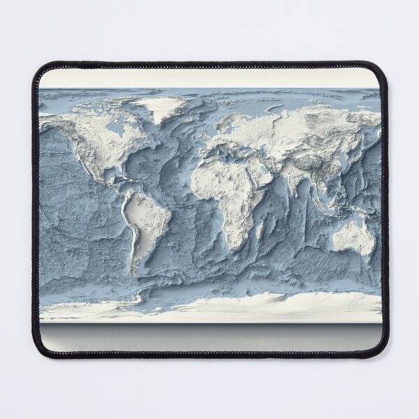 Item preview, Bathymetrical World Map with Shaded Relief Digitally Rendered designed and sold by ThinkAboutMaps.