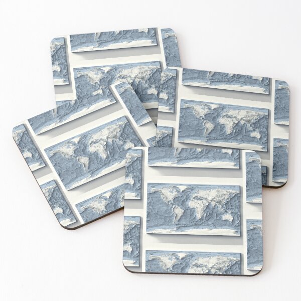 Item preview, Bathymetrical World Map with Shaded Relief Digitally Rendered designed and sold by ThinkAboutMaps.