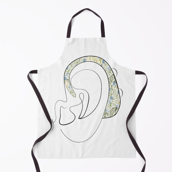 Item preview, Hearing Aid Line Art with Green Leaves Illustration designed and sold by spooniecentral.