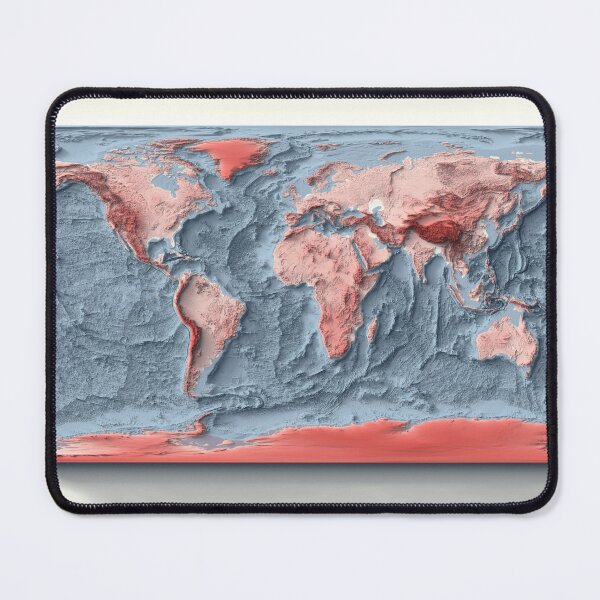 Item preview, Bathymetrical World Map with Shaded Relief Digitally Rendered designed and sold by ThinkAboutMaps.