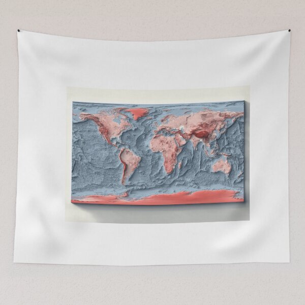 Item preview, Bathymetrical World Map with Shaded Relief Digitally Rendered designed and sold by ThinkAboutMaps.