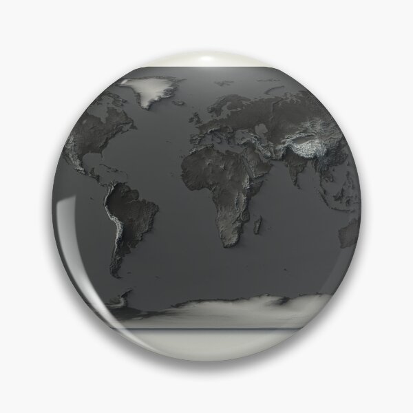 Item preview, World Map with Shaded Relief and Dark Oceans Tone Digitally Rendered designed and sold by ThinkAboutMaps.