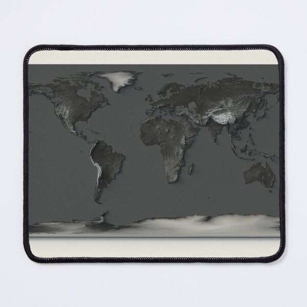 Item preview, World Map with Shaded Relief and Dark Oceans Tone Digitally Rendered designed and sold by ThinkAboutMaps.