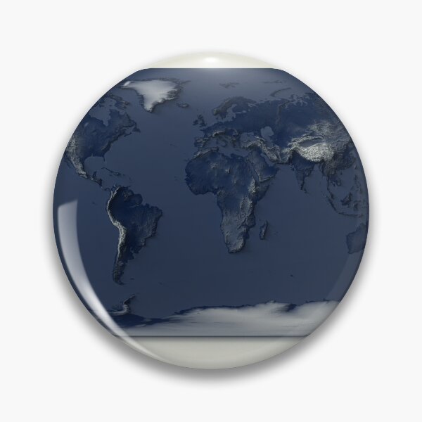 Item preview, World Map with Shaded Relief and Dark Oceans Tone Digitally Rendered designed and sold by ThinkAboutMaps.