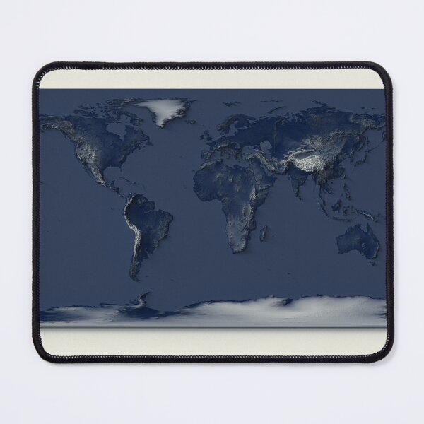 Item preview, World Map with Shaded Relief and Dark Oceans Tone Digitally Rendered designed and sold by ThinkAboutMaps.
