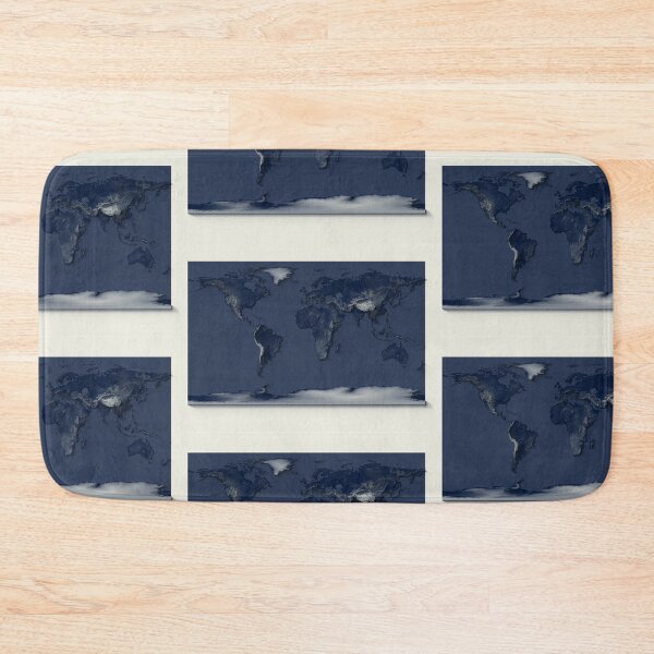 Item preview, World Map with Shaded Relief and Dark Oceans Tone Digitally Rendered designed and sold by ThinkAboutMaps.