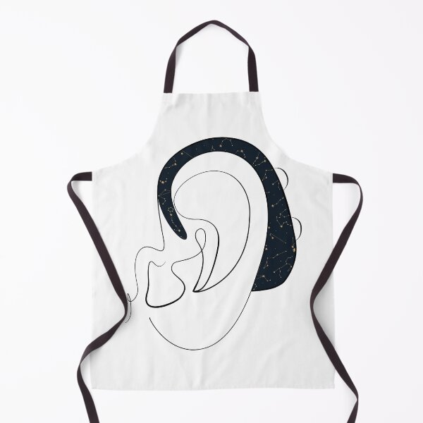 Item preview, Hearing Aid Line Art with Gold Constellations Illustration designed and sold by spooniecentral.