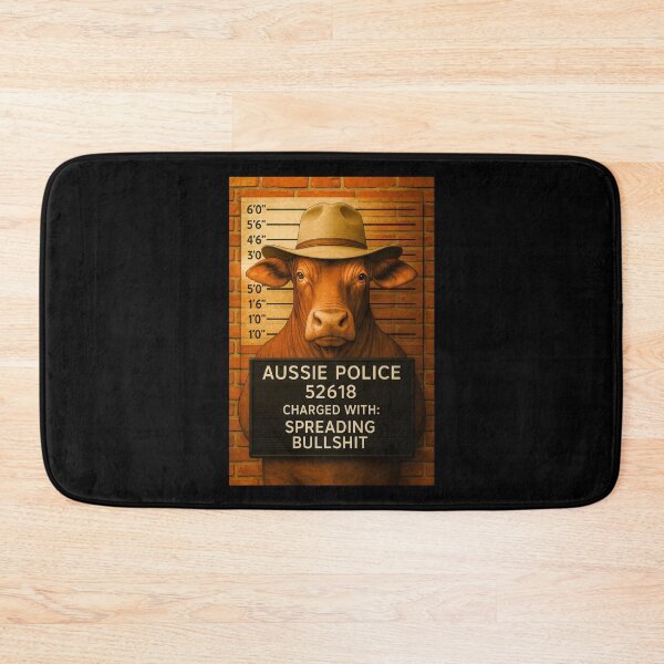 Item preview, Droughtmaster Bull Mugshot – Aussie Humour Art from Outback Offenders designed and sold by Michael van der Hoorn.