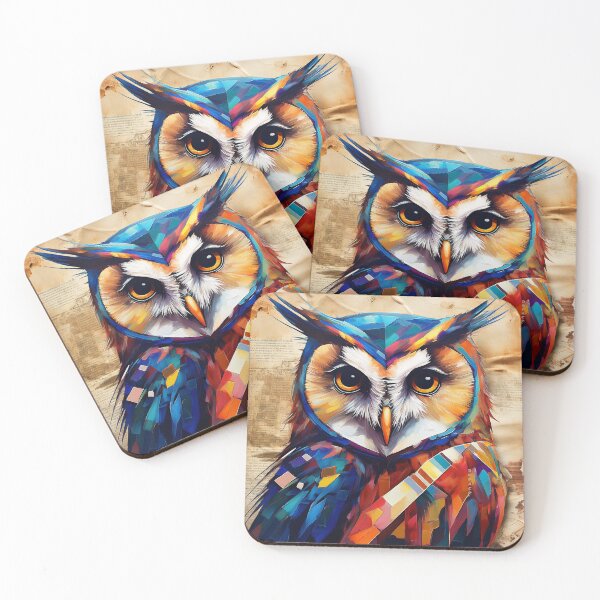 Item preview, Cubist Abstract Expressionist Portrait of a Large Barn Owl - dePace' designed and sold by mrpropcake.