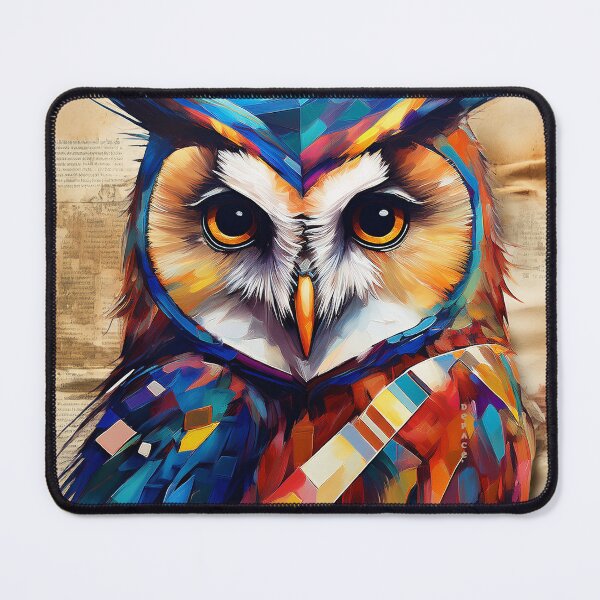 Item preview, Cubist Abstract Expressionist Portrait of a Large Barn Owl - dePace' designed and sold by mrpropcake.