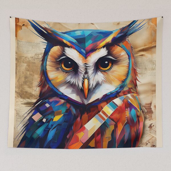 Item preview, Cubist Abstract Expressionist Portrait of a Large Barn Owl - dePace' designed and sold by mrpropcake.