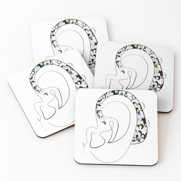 Item preview, Copy of Hearing Aid Line Art with Gold Constellations Illustration designed and sold by spooniecentral.