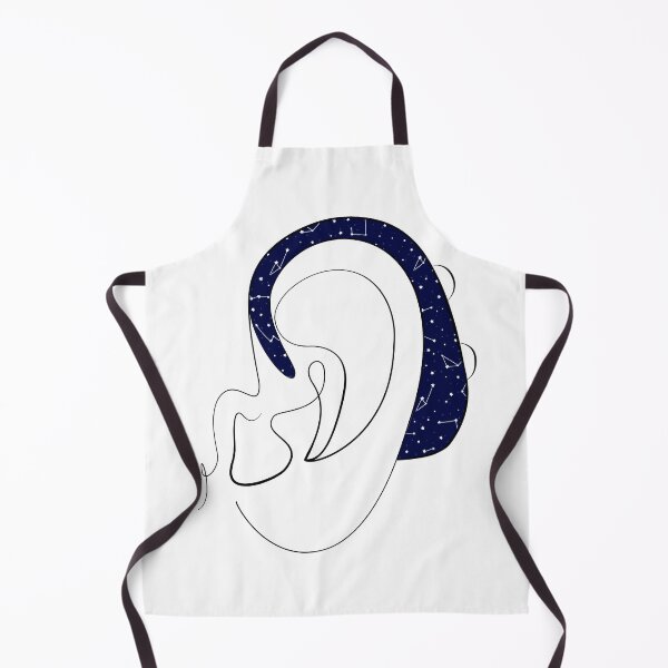 Item preview, Hearing Aid Line Art with White Constellations Illustration designed and sold by spooniecentral.