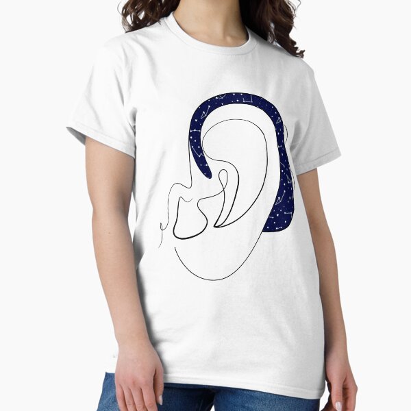 Item preview, Hearing Aid Line Art with White Constellations Illustration designed and sold by spooniecentral.