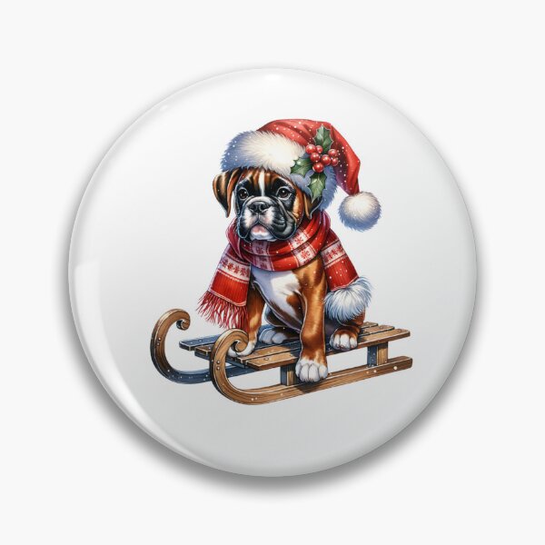 Item preview, Christmas Boxer Dog On A Sled designed and sold by TheAnimalZ00.