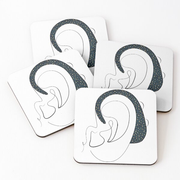 Item preview, Hearing Aid Line Art with Starry Illustration designed and sold by spooniecentral.