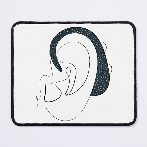 Item preview, Hearing Aid Line Art with Starry Illustration designed and sold by spooniecentral.