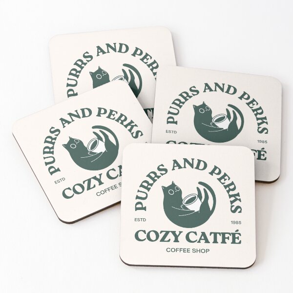 Item preview, Cozy Catfé – Purrs and Perks Coffee Shop for Cat Lovers designed and sold by GoblinBoutique.