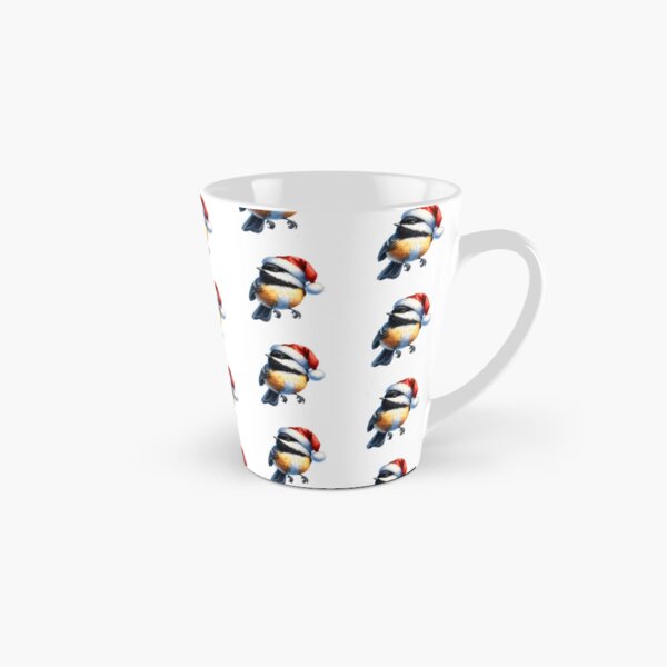 Item preview, Black Capped Chickadee Wearing Santa Hat designed and sold by TheAnimalZ00.