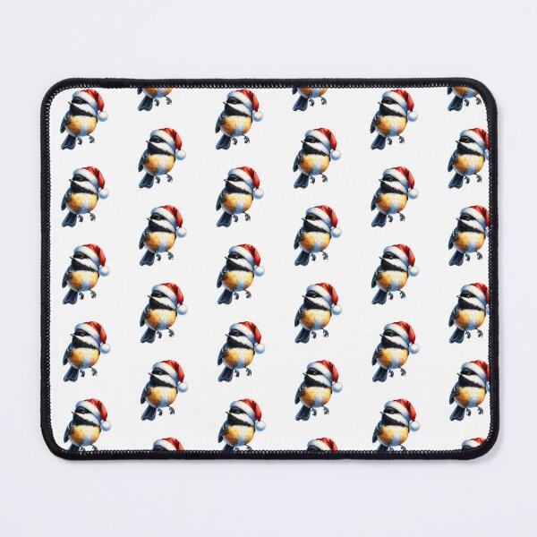 Item preview, Black Capped Chickadee Wearing Santa Hat designed and sold by TheAnimalZ00.