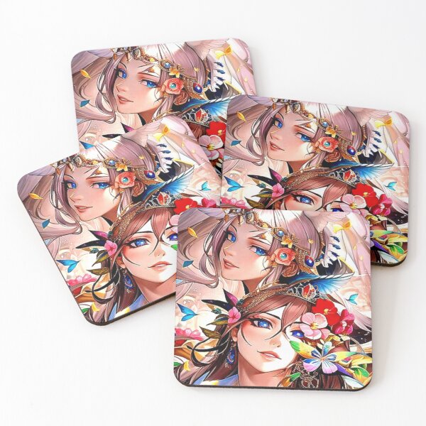 Item preview, Two beautiful anime manga girls among the flowers With tiaras on their heads. designed and sold by Giulivo Store Graphic.