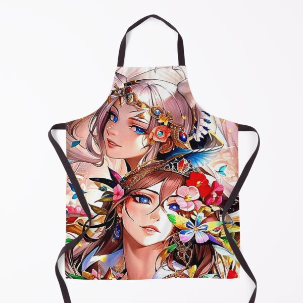 Item preview, Two beautiful anime manga girls among the flowers With tiaras on their heads. designed and sold by Giulivo Store Graphic.