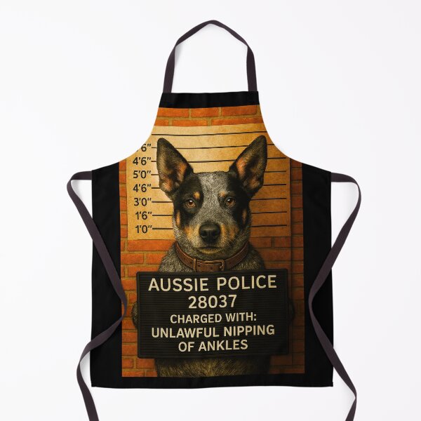 Item preview, Blue Heeler Mugshot – Funny Aussie Cattle Dog Art from Outback Offenders designed and sold by Michael van der Hoorn.