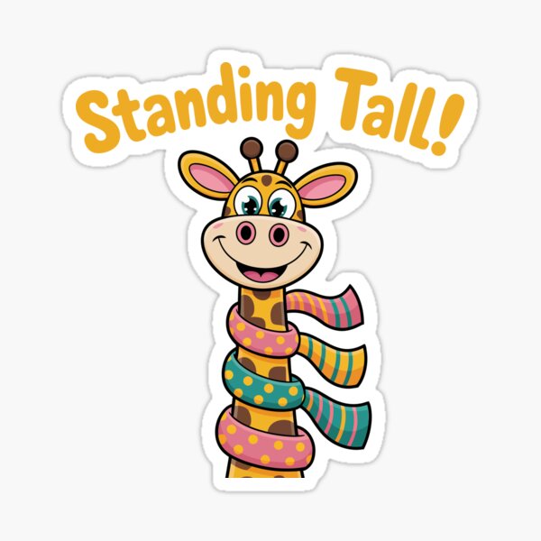 Artikel-Vorschau von Bunte Giraffe - Standing Tall Motivation Confidence Design, designt und verkauft von Pawtastic World.
