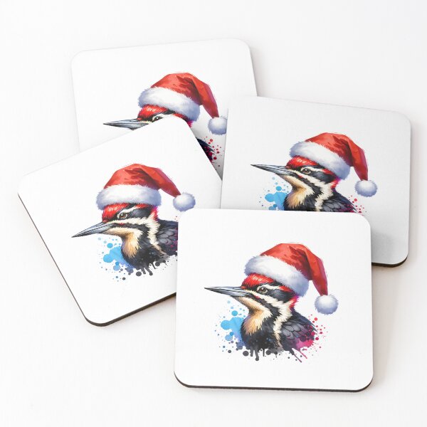 Item preview, Watercolor Pileated Woodpecker Wearing A Santa Hat designed and sold by TheAnimalZ00.