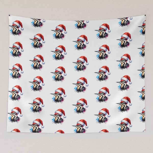 Item preview, Watercolor Pileated Woodpecker Wearing A Santa Hat designed and sold by TheAnimalZ00.
