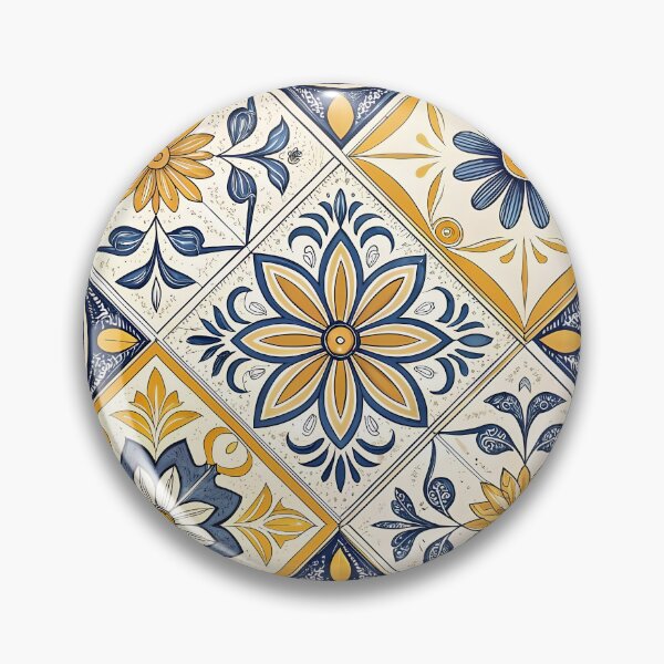 Item preview, Sunflower Azulejo Tile Pattern designed and sold by PrintandJoy.
