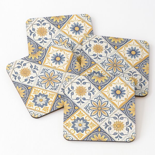 Item preview, Sunflower Azulejo Tile Pattern designed and sold by PrintandJoy.