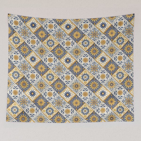 Item preview, Sunflower Azulejo Tile Pattern designed and sold by PrintandJoy.