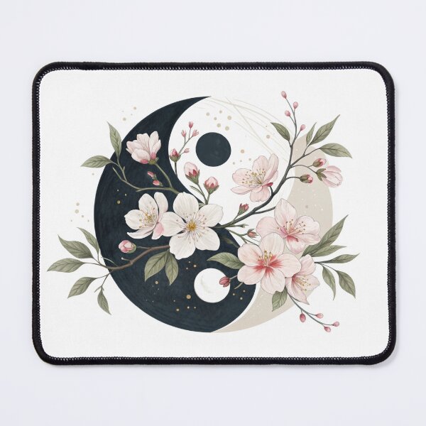 Item preview, yin yang design with beautiful flowers. Perfect harmony designed and sold by elkuni.