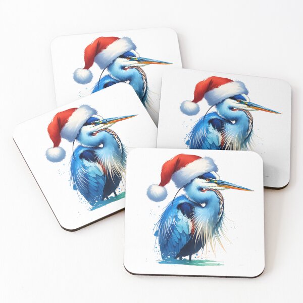 Item preview, Watercolor Blue Heron Wearing A Santa Hat designed and sold by TheAnimalZ00.