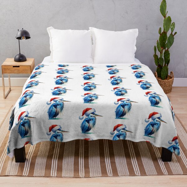 Item preview, Watercolor Blue Heron Wearing A Santa Hat designed and sold by TheAnimalZ00.