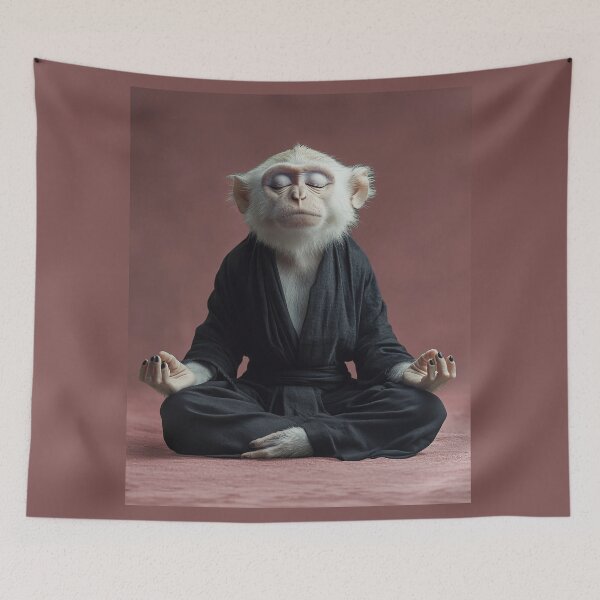 Item preview, Meditating Wise Old Skim Monkey designed and sold by peterlawrence13.