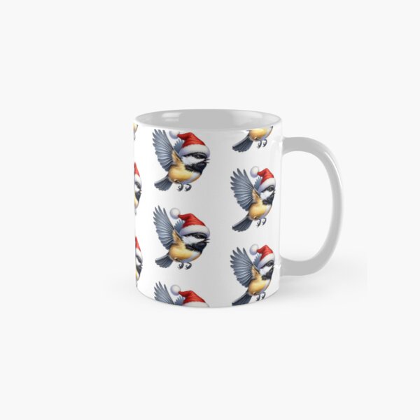 Item preview, Flying Black Capped Chickadee Wearing Santa Hat designed and sold by TheAnimalZ00.