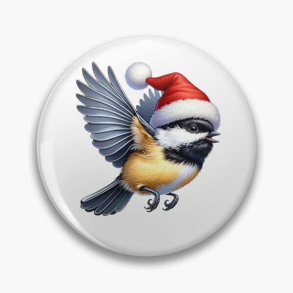 Item preview, Flying Black Capped Chickadee Wearing Santa Hat designed and sold by TheAnimalZ00.