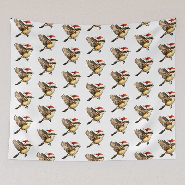 Item preview, Flying Eastern Phoebe Bird Wearing A Santa Hat designed and sold by TheAnimalZ00.