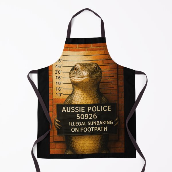 Item preview, Blue-Tongue Lizard Mugshot – Funny Aussie Reptile Art from Outback Offenders designed and sold by Michael van der Hoorn.