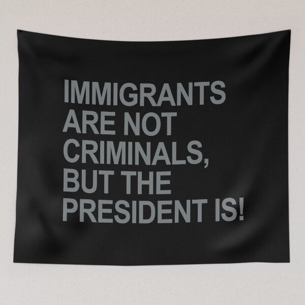 Item preview, IMMIGRANTS ARE NOT CRIMINALS... BUT THE PRESIDENT (subtle gray) designed and sold by Thelittlelord.