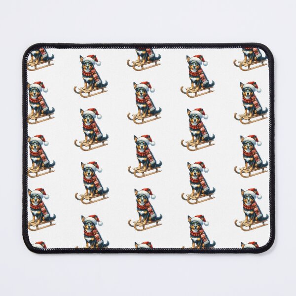 Item preview, Christmas Australian Kelpie Dog On A Sled designed and sold by TheAnimalZ00.